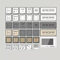 Switch socket panel combination 3d model