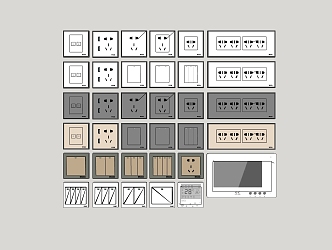 Switch socket panel combination 3d model