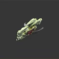 Flower Shaped Fashion Hairpin With Green Petals Red Gemstone Center And Silver Stem
