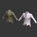 Gray And White Tailored Coats With Buttoned Design And Reflective Background