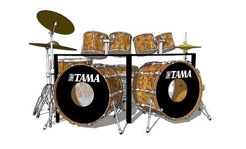 Modern Drum Instrument Drum Combination 3d model