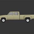 Vintage Yellow Chevrolet Pickup Truck With Double Cab And Black Bed