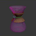 Blue Coffee Filter Container With Funnel Top And Leather Strap Red String