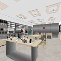 Modern Digital Store Featuring HUAWEI Smartphones Accessories Display Shelves and Bright Interior