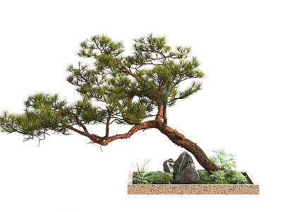 Modern pine landscape sketch 3d model
