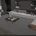 Modern Living Room Sofa Coffee Table Set With Plush Cushions And Wooden Design