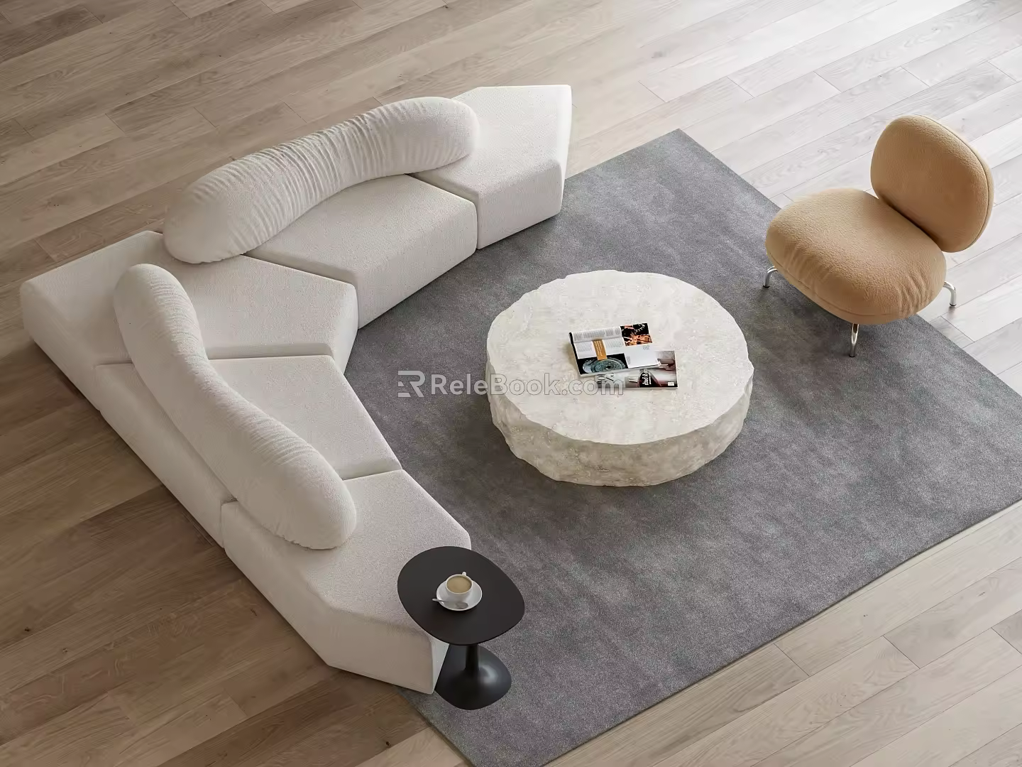 Modern edra sofa coffee table combination 3d model