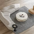 Modern edra sofa coffee table combination 3d model