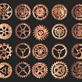 Hardware Tools Collection of Assorted Gears with Intricate Designs and Metallic Finish
