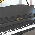 Dark Brown Grand Piano Musical Instrument With Stool In Wooden Floor Interior And Another Piano