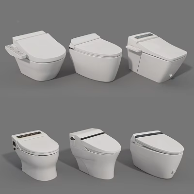 Modern Toilet Designs With Various Styles And Contemporary Features Displayed 3d model