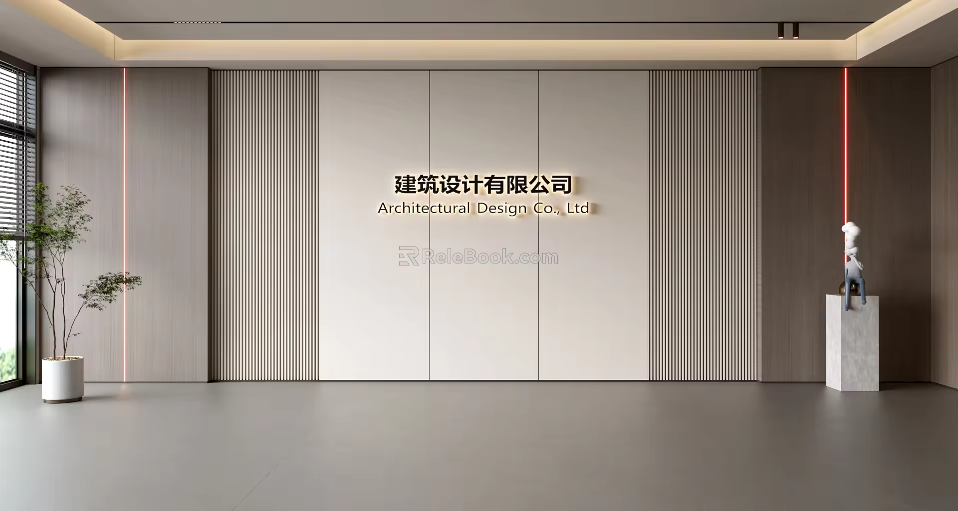 Modern Front Desk Background Wall Simple Background Wall Front Desk Reception Area Background Wall Company Front Desk Background Wall 3d model