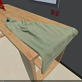 Light Green Clothing Laid on Wooden Table with Fashion Apparel Red Character Sign