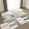 Various Square Rugs With Different Colors And Modern Patterns For Interior 3d model