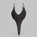 Stylish Black Fitted Bodysuit With Spaghetti Straps And Metal Rings
