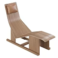 Modern Wooden Lounge Chair With Brown Cushion Ergonomic Structure And Natural Style