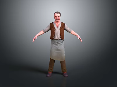 Men's Uncle Greasy Uncle Male Handsome Male Young Juvenile Male Role 3d model