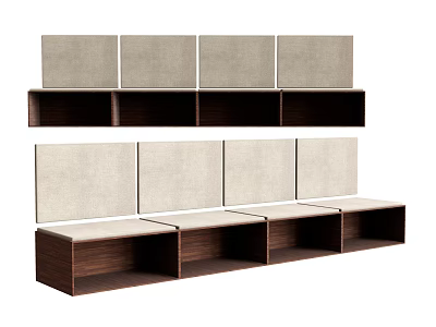 Modular Multi Seat Sectional Sofa With Wooden Frame And Fabric Backrest Panels 3d model