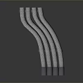 Curved Grid Patterned Structures Arranged Side By Side With Metallic Texture Modern Design