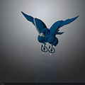 Blue Avian Character Creature With Large Wings Sharp Claws And Detailed Design 3d model