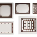 Different Chinese Style Wooden Frame Ceiling Designs with Intricate Lattice Patterns 3d model