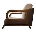 Elegant Single Sofa With Wooden Armrests Soft Upholstered Seat And Modern Design
