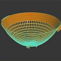 Orange Plastic Colander With Drainage Holes And Handles For Kitchen Use 3d model