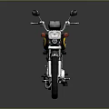 Classic Black and Yellow Motorcycle with Rearview Mirrors Headlight Black Seat and Silver Engine