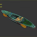 Black Kayak With Yellow Floats And Orange Seat On Gray Background