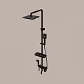 Modern Wall Mounted Shower System With Overhead Head Handheld Sprayer And Shelf