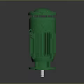 Green Industrial Electric Motor With Cooling Fins Top Cover Side Terminal Box And Base
