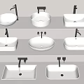 Modern wash basin wash basin combination 3d model