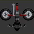 Futuristic Red And Black Motorcycle With Mechanical Engine Sleek Wheels And Handlebar