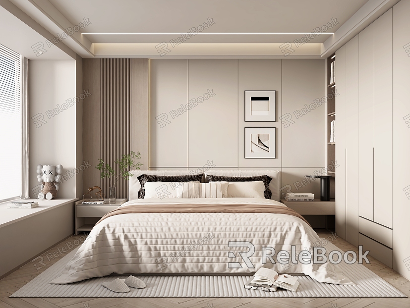 Cream wind home bedroom model