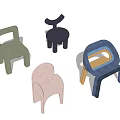 Colorful Children's Chairs with Modern Rounded Design Soft Upholstery and Safe Edges