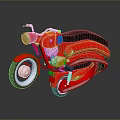 Red Vintage Motorcycle With Black Seat Silver Engine And White Rims