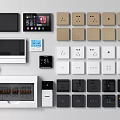 Smart And Standard Electrical Switch Panels In White Black Beige For Home Interior