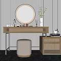 Modern Dressing Table Dressing Table Dressing Table Dressing Table and Chair Accessories Ornaments Mirror Plant Potted Plants 3d model