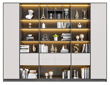 Modern bookcase 3d model