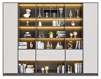 Modern bookcase 3d model