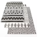Stylish Modern Square Rugs With Various Geometric Patterns Triangles Diamonds Zigzags Black And White 3d model