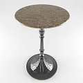 Round Side Table with Marble Top and Elegant Metal Base Design 3d model
