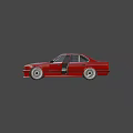Red Classic Car With Open Doors And Detailed Alloy Wheels Design