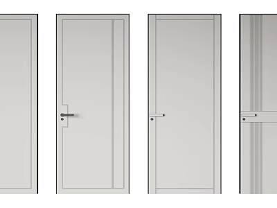Modern Hinged Door Designs For Home Interior With Sleek Panel And Handle Styles 3d model