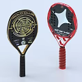 Premium Padel Sports Rackets with Black Gold and Red White Design