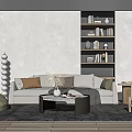 Modern sofa coffee table combination 3d model