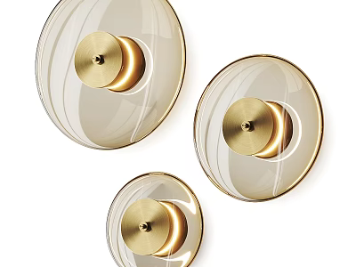 Modern Transparent Glass Wall Lamps With Gold Accents For Contemporary Decor 3d model