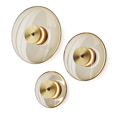 Modern Transparent Glass Wall Lamps With Gold Accents For Contemporary Decor 3d model