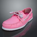 Stylish Pink Boat Shoes With White Sole And Laces For Everyday Wear