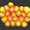 Yellow Spherical Organ Structure With Hair Like Textures And Shiny Surface Features